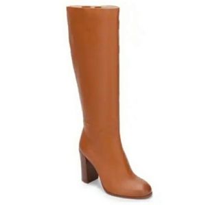 Kenneth Cole New York Knee High Leather Boot with Block Heel